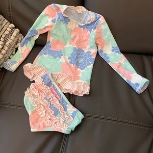 Ruffle Butts size 4t girls swim suit rash guard